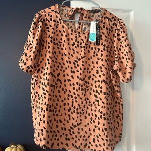 NWT Papermoon Ruched Sleeve Blouse